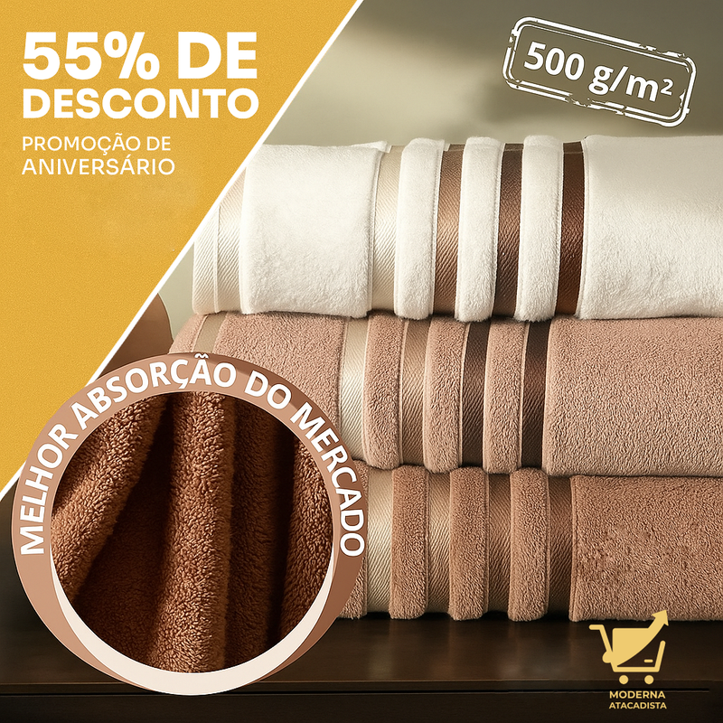 10 Peças Toalha Banho Gigante Fio Penteado Lumina KIT