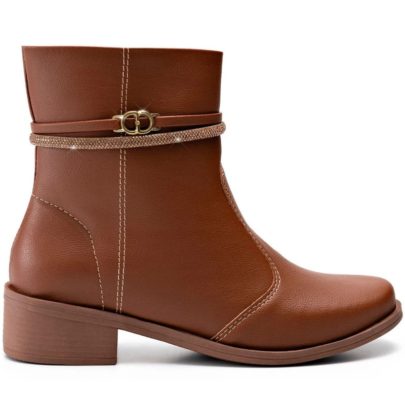 [PAGUE 1 E LEVE 2] Bota Feminina Montaria Rasteira Cano Baixo Strass