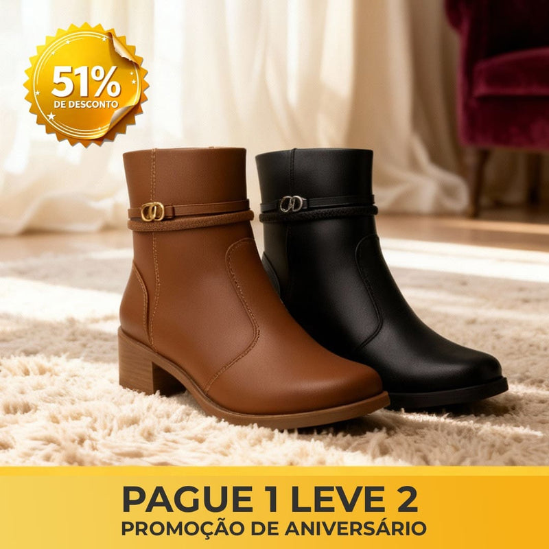[PAGUE 1 E LEVE 2] Bota Feminina Montaria Rasteira Cano Baixo Strass