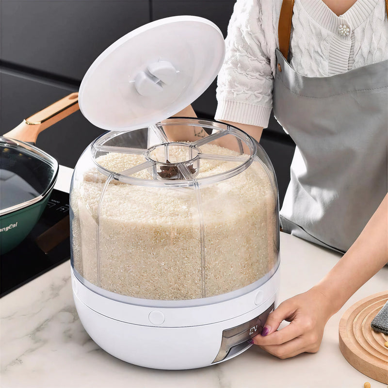 Dispenser De Grãos E Cereais Giratório Com 6 Divisões