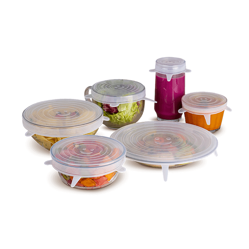 [Kit Cozinha] Dispenser Giratório + 5 Potes Herméticos + Tampa Elástica 6 Tamanhos