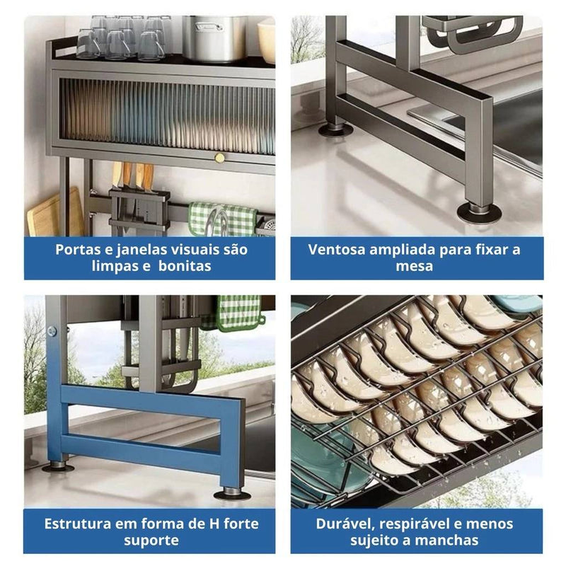 ESCORREDOR DE AÇO INOXIDÁVEL + PORCELADA OXFORD