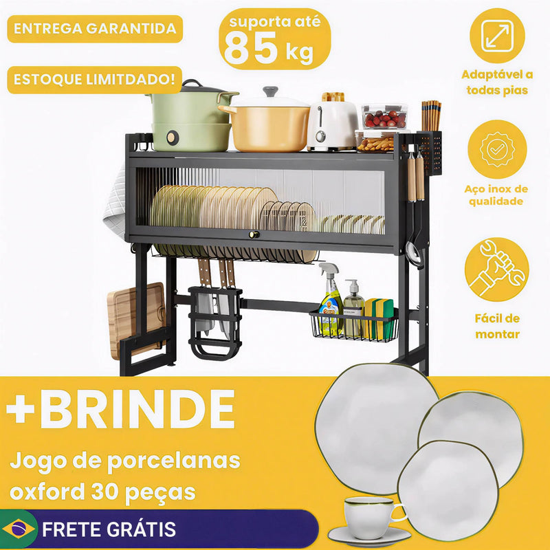 ESCORREDOR DE AÇO INOXIDÁVEL + PORCELADA OXFORD